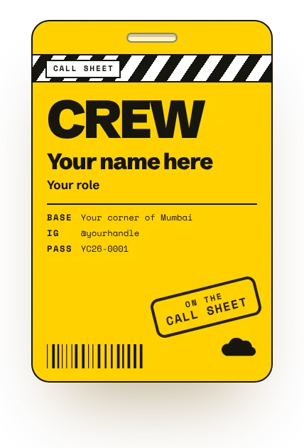 A Yellow Cloud crew pass with your name on it